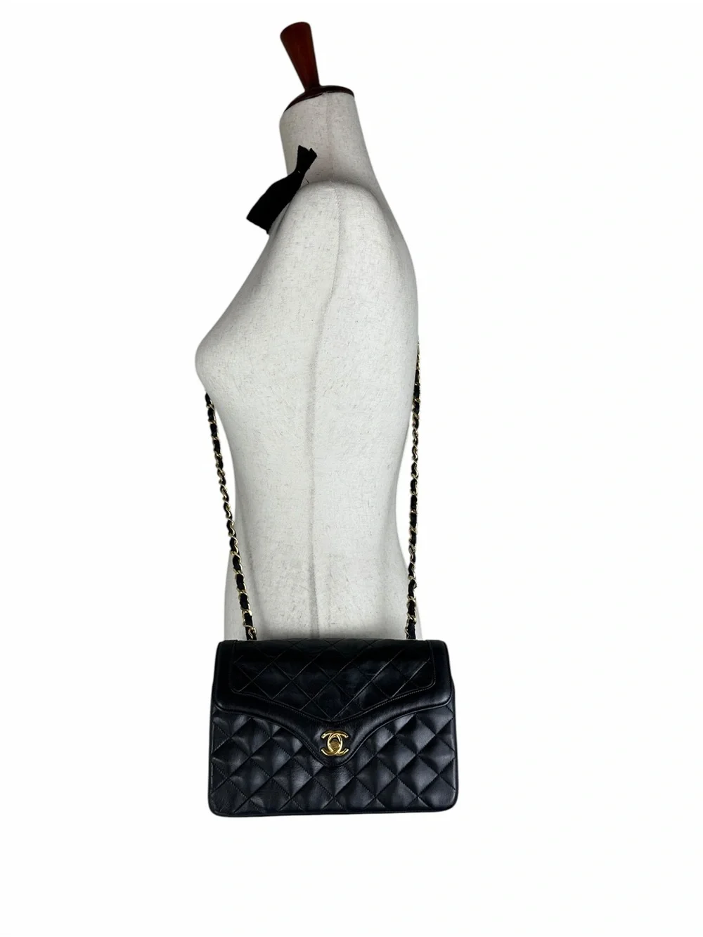 CHANEL CC MINI LAMBSKIN LEATHER FLAP BAG 24KT PLATED